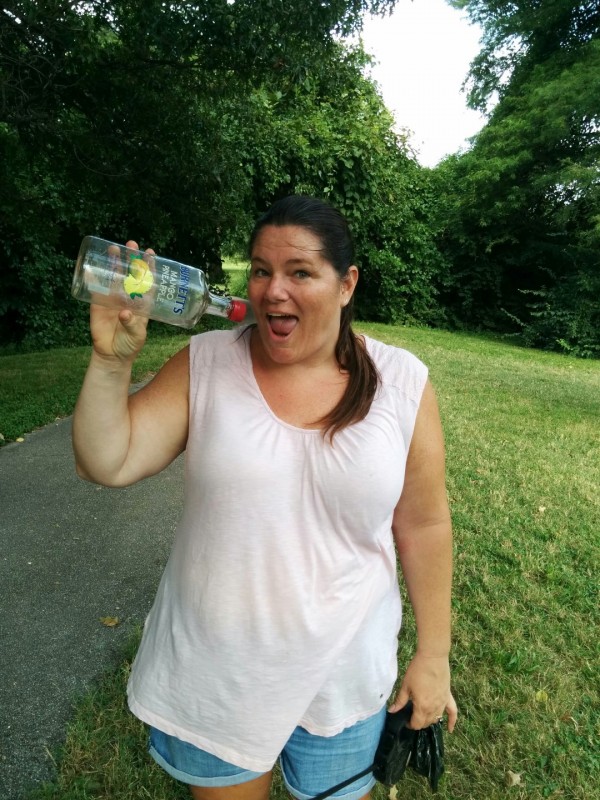 Nancy Brown found a beverage at the park.